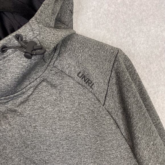 UNRL Sweatshirt Mens XXL Heather Charcoal Crossover Hoodie II 2XL - Picture 3 of 6